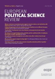European Political Science Review Volume 11 - Issue 3 -