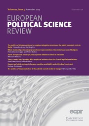 European Political Science Review Volume 11 - Issue 4 -