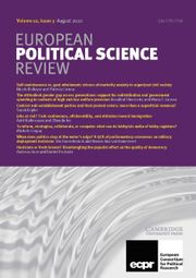 European Political Science Review Volume 12 - Issue 3 -