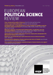 European Political Science Review Volume 13 - Issue 4 -