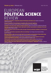 European Political Science Review Volume 15 - Issue 1 -