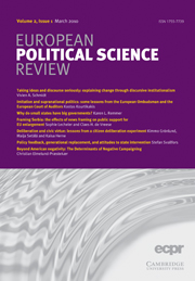 European Political Science Review Volume 2 - Issue 1 -