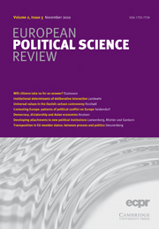 European Political Science Review Volume 2 - Issue 3 -