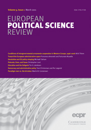 European Political Science Review Volume 3 - Issue 1 -