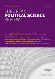 European Political Science Review Volume 3 - Issue 2 -