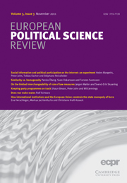 European Political Science Review Volume 3 - Issue 3 -