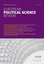 European Political Science Review Volume 4 - Issue 2 -
