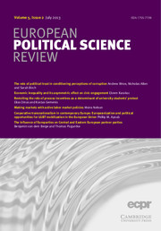 European Political Science Review Volume 5 - Issue 2 -