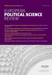 European Political Science Review Volume 5 - Issue 3 -