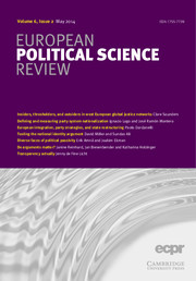 European Political Science Review Volume 6 - Issue 2 -