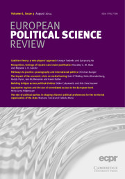 European Political Science Review Volume 6 - Issue 3 -