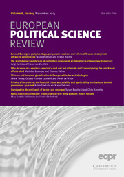 European Political Science Review Volume 6 - Issue 4 -