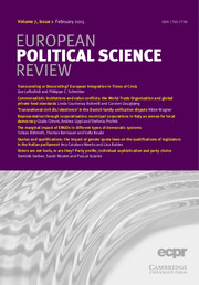 European Political Science Review Volume 7 - Issue 1 -