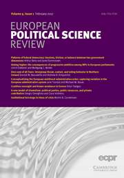 European Political Science Review Volume 9 - Issue 1 -