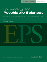 Epidemiology and Psychiatric Sciences Volume 20 - Issue 4 -
