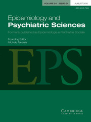 Epidemiology and Psychiatric Sciences Volume 24 - Issue 4 -