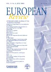 European Review Volume 11 - Issue 3 -