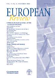 European Review Volume 11 - Issue 4 -
