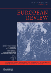 European Review Volume 29 - Issue 3 -  Literature in Times of Crisis and Vulnerability