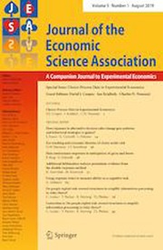 Journal of the Economic Science Association Volume 5 - Issue 1 -  Special Issue: Choice-Process Data in Experimental Economics