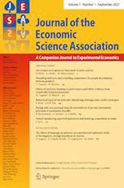 Journal of the Economic Science Association Volume 7 - Issue 1 -