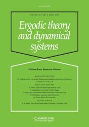 Ergodic Theory and Dynamical Systems Volume 28 - Issue 2 -  William Parry Memorial Volume
