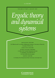 Ergodic Theory and Dynamical Systems Volume 29 - Issue 4 -