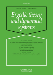 Ergodic Theory and Dynamical Systems Volume 31 - Issue 1 -