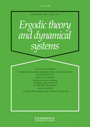 Ergodic Theory and Dynamical Systems Volume 31 - Issue 3 -