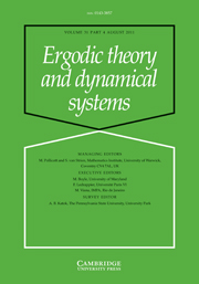 Ergodic Theory and Dynamical Systems Volume 31 - Issue 4 -