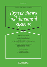 Ergodic Theory and Dynamical Systems Volume 38 - Issue 7 -