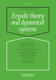Ergodic Theory and Dynamical Systems Volume 39 - Issue 1 -