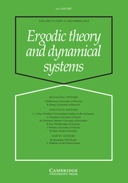 Ergodic Theory and Dynamical Systems Volume 39 - Issue 12 -