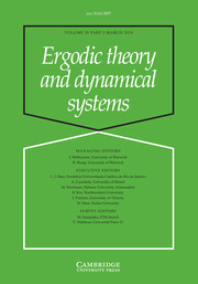 Ergodic Theory and Dynamical Systems Volume 39 - Issue 3 -
