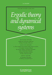 Ergodic Theory and Dynamical Systems Volume 39 - Issue 6 -