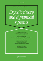 Ergodic Theory and Dynamical Systems Volume 41 - Issue 10 -