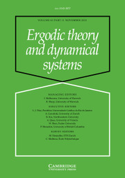 Ergodic Theory and Dynamical Systems Volume 41 - Issue 11 -