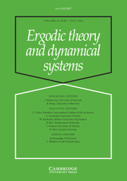 Ergodic Theory and Dynamical Systems Volume 41 - Issue 7 -