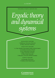 Ergodic Theory and Dynamical Systems: Volume 41 - Issue 8