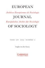European Journal of Sociology / Archives Européennes de Sociologie Volume 54 - Issue 2 -