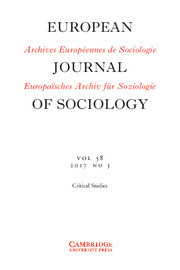 European Journal of Sociology / Archives Européennes de Sociologie Volume 58 - Issue 3 -