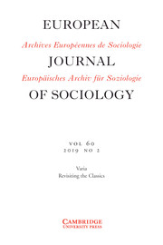 European Journal of Sociology / Archives Européennes de Sociologie Volume 60 - Issue 2 -