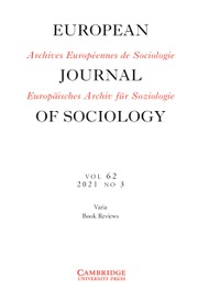 European Journal of Sociology / Archives Européennes de Sociologie Volume 62 - Issue 3 -