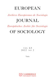 European Journal of Sociology / Archives Européennes de Sociologie Volume 63 - Issue 2 -