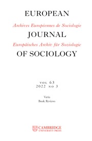 European Journal of Sociology / Archives Européennes de Sociologie Volume 63 - Issue 3 -