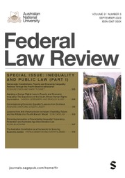 Federal Law Review Volume 51 - Issue 3 -  Special Issue: Inequality and Public Law (Part I)