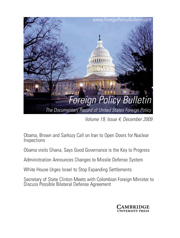 Foreign Policy Bulletin Volume 19 - Issue 4 -