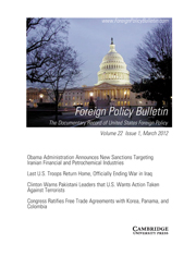 Foreign Policy Bulletin Volume 22 - Issue 1 -