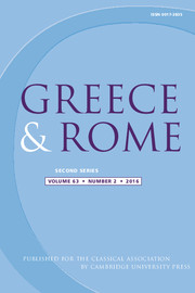 Greece & Rome Volume 63 - Issue 2 -