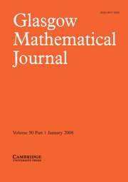 Glasgow Mathematical Journal Volume 50 - Issue 1 -